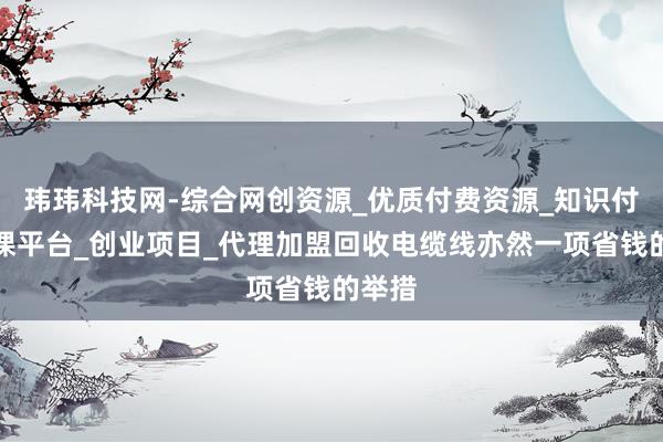 玮玮科技网-综合网创资源_优质付费资源_知识付费网课平台_创业项目_代理加盟回收电缆线亦然一项省钱的举措